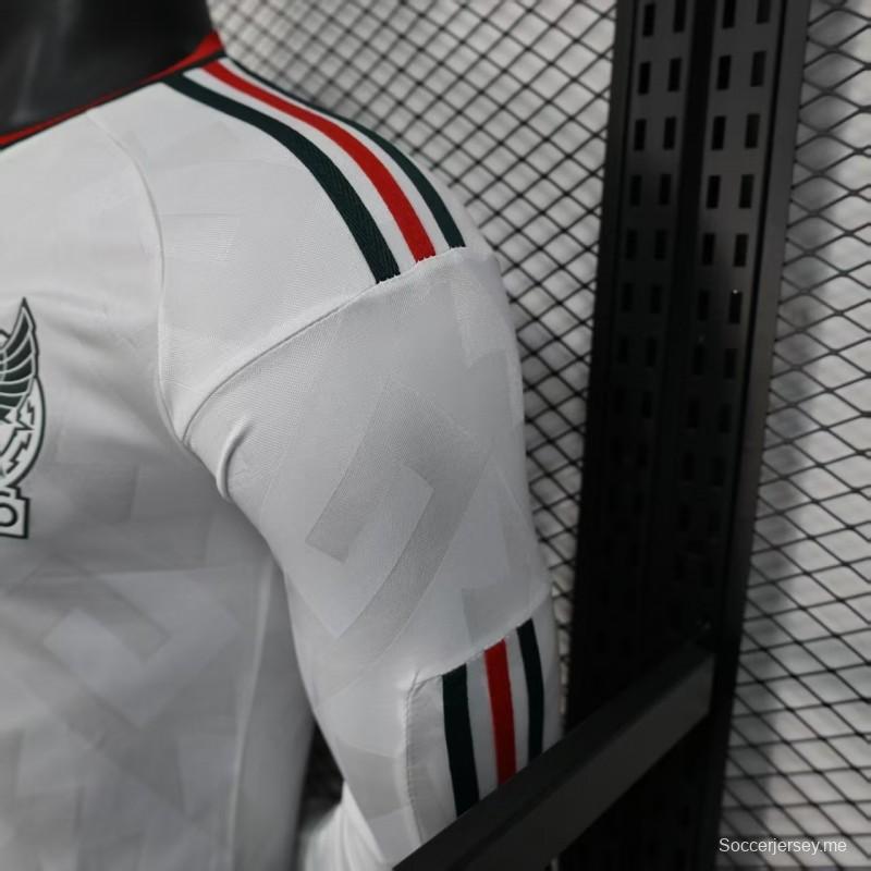 إصدار اللاعب 2026 قميص بأكمام طويلة أبيض اللون أبيض اللون للمكسيك