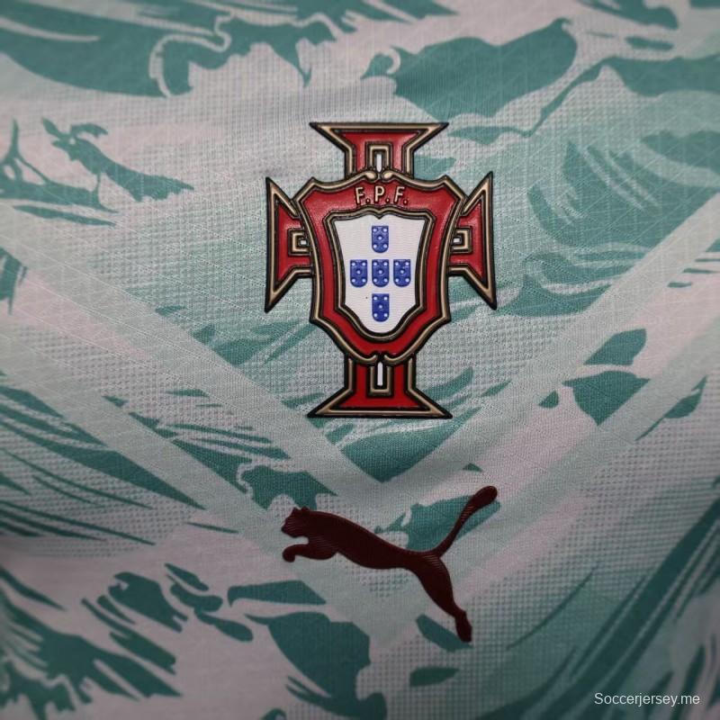 2026 نسخة اللاعب 2026 قميص البرتغال ذهاباً وإياباً أبيض بأكمام طويلة