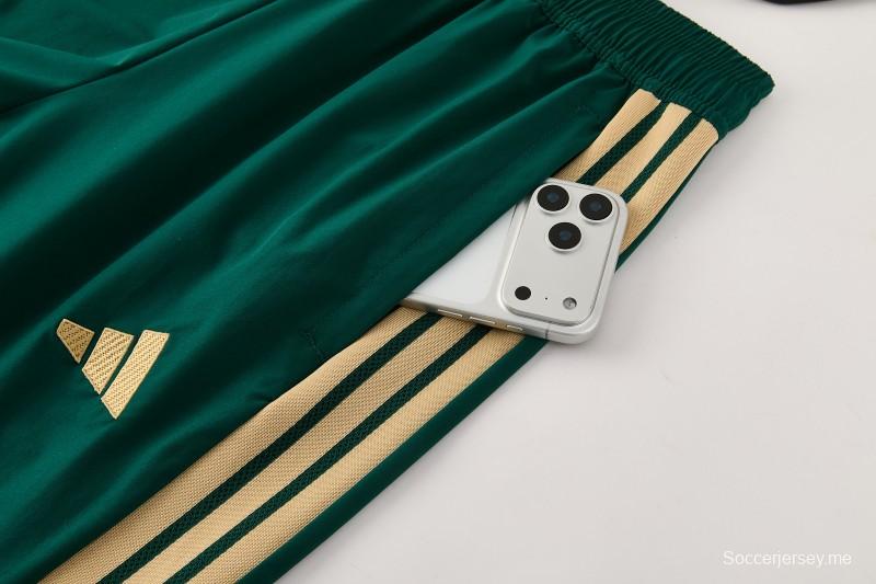 2026 إيطاليا سترة خضراء بغطاء رأس وسحاب كامل + بنطال طويل