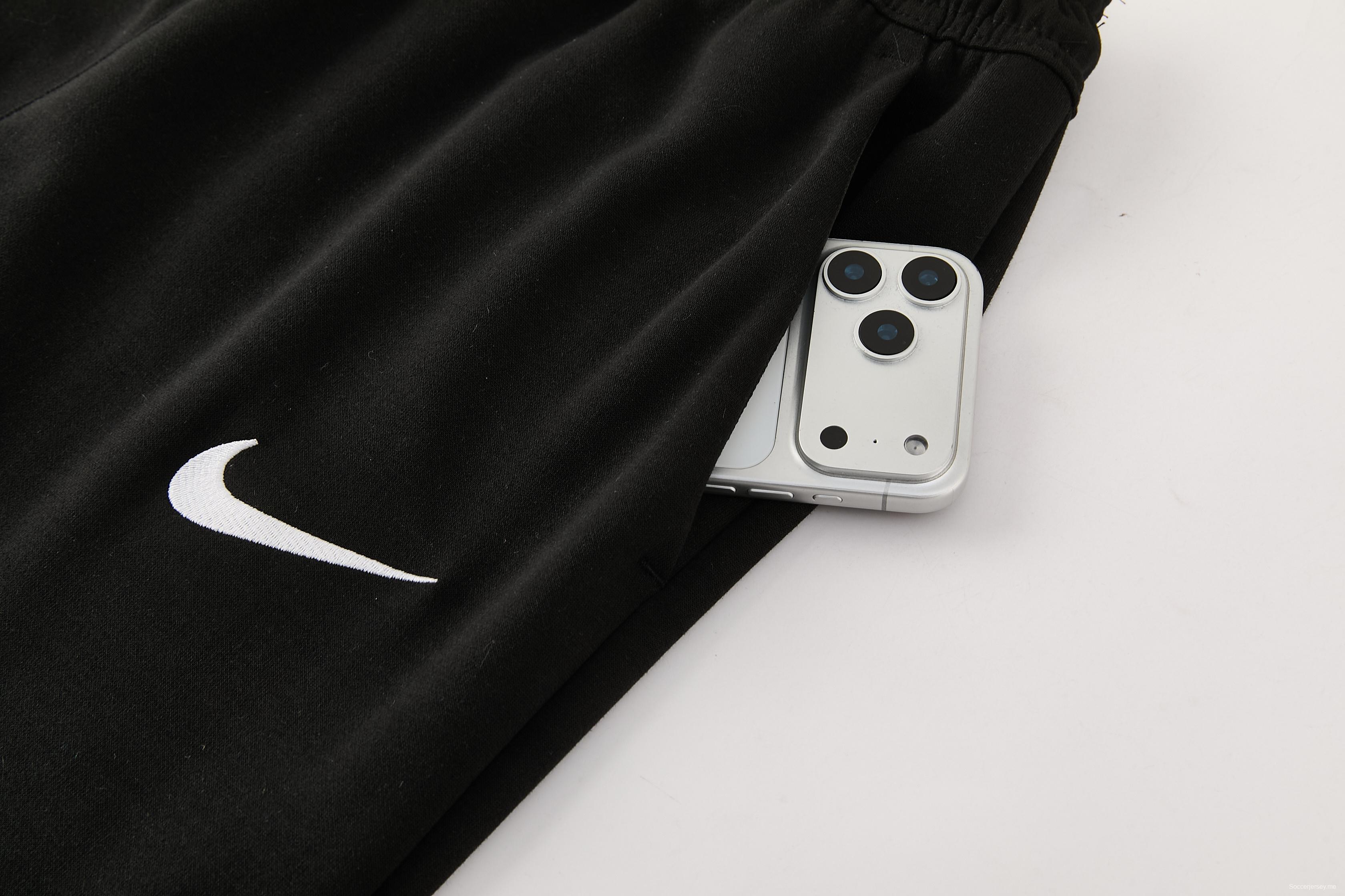 25/26 تشيلسي أسود كامل سحاب هوديي واقي من الرياح + بنطلون طويل