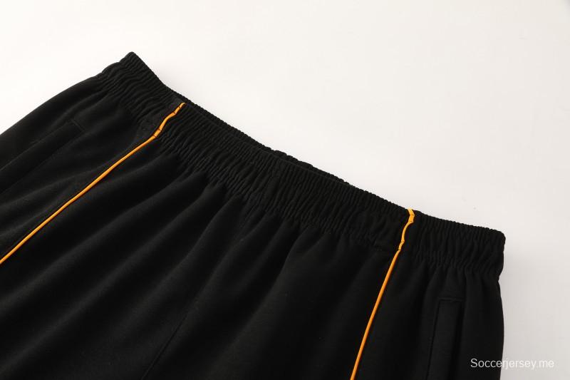 26/27 رومان: طقم رياضي أسود بغطاء للرأس وسحاب كامل + بنطال طويل