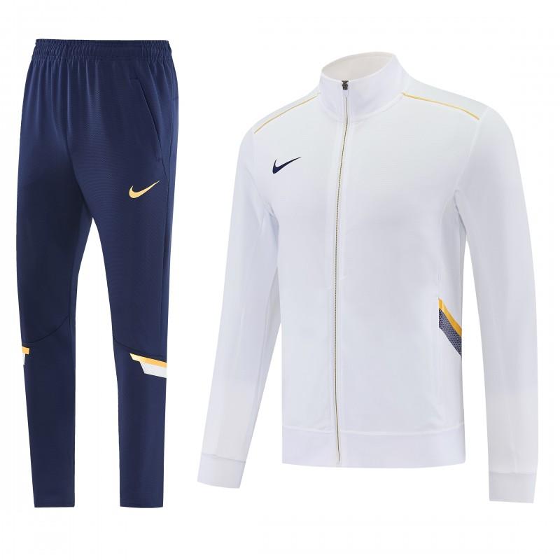 2026 NIKE سترة بيضاء بسحاب كامل + بنطال طويل