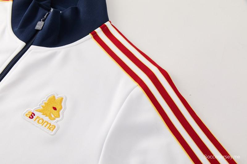 25/26 روما وايت جاكيت بسحاب كامل + بنطال طويل