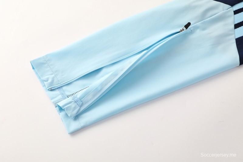 2026 سترة زرقاء داكنة بزر كامل + بنطال طويل من الأرجنتين