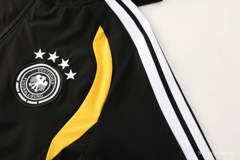 2026 ألمانيا هودي أسود بزر سحاب كامل وسترة واقية من الرياح + بنطال طويل