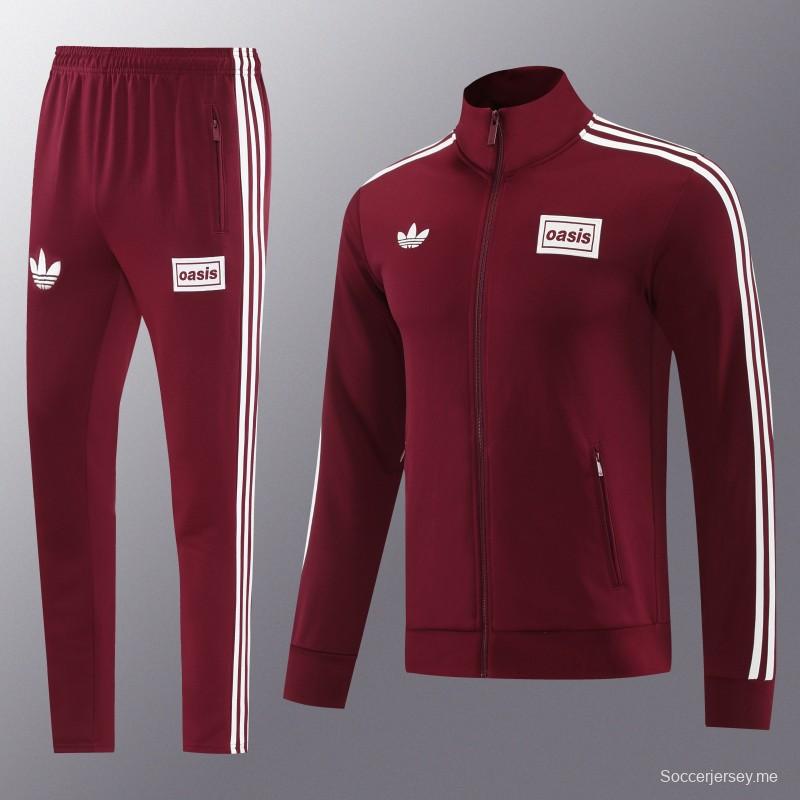 2026 Adidas x OASIS سترة بزر سحاب كامل + بنطال طويل