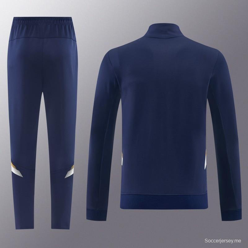 2026 NIKE سترة زرقاء داكنة بسحاب كامل + بنطال طويل