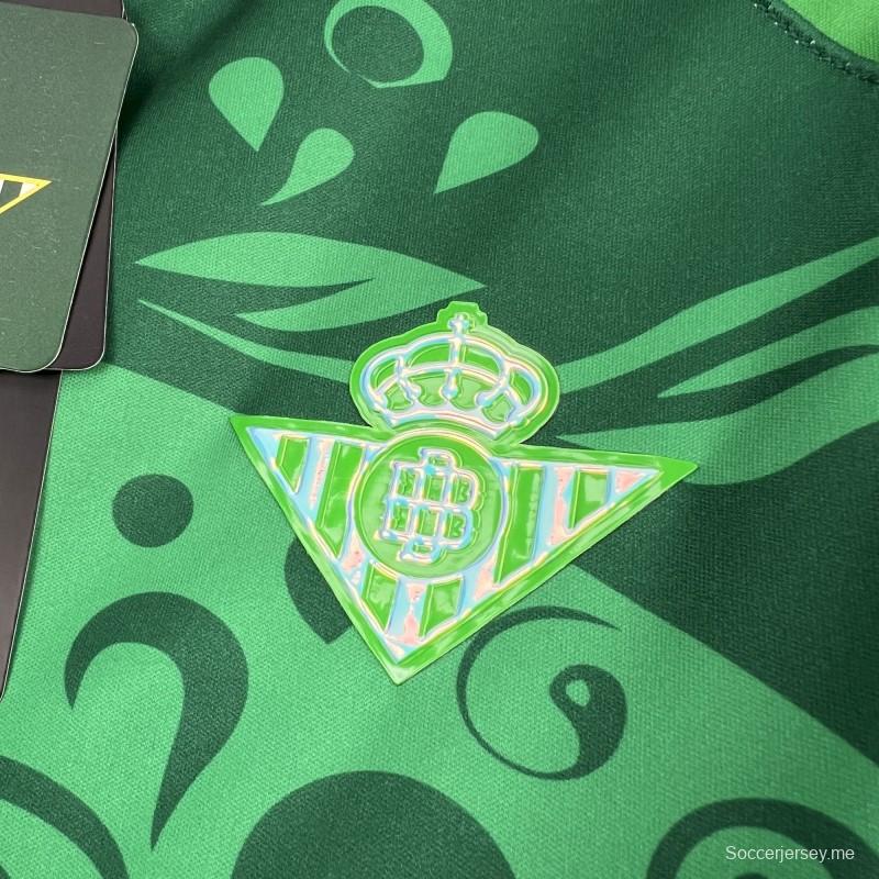 2025/26 قميص رجالي طويل الأكمام لفريق ريال بيتيس قبل المباراة