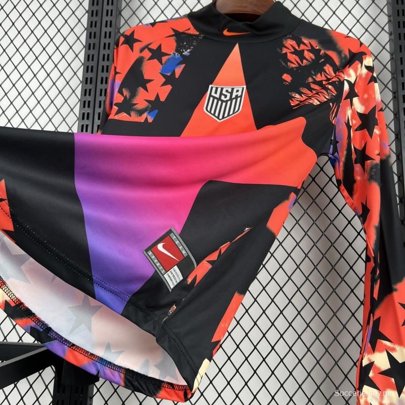 2026 الولايات المتحدة الأمريكية هوليوود حارس مرمى قميص طويل الأكمام