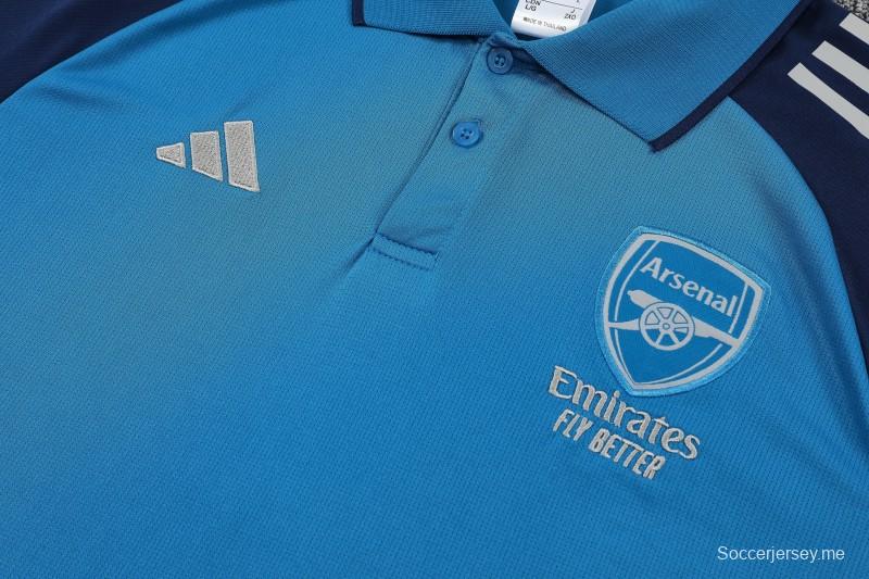 26/27 قميص تدريب بولو أزرق من أرسنال + بدلة رياضية بسروال طويل