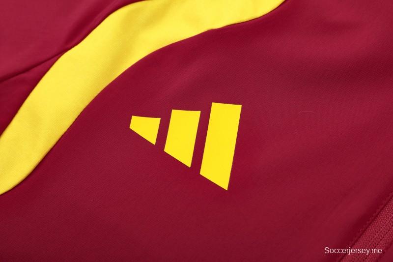 26/27 ألمانيا - طقم رياضي أحمر بسحاب كامل + بنطال طويل