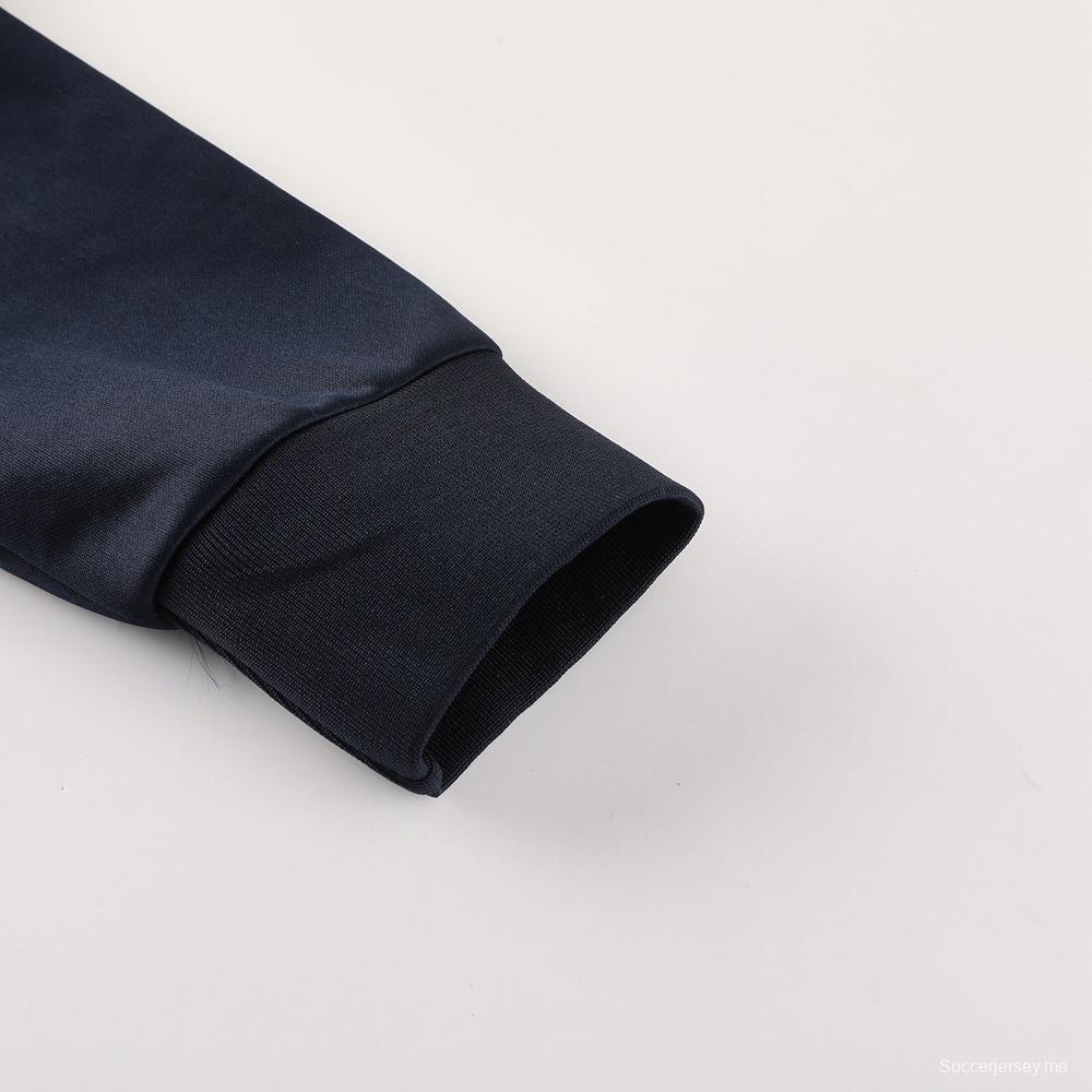 26/27 نابولي أزرق داكن  طقم رياضي مع سترة بسحاب كامل + بنطال طويل