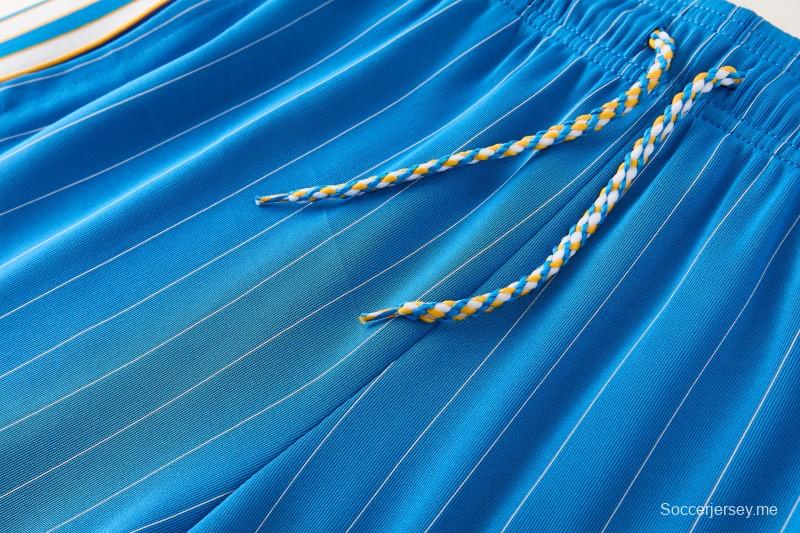 26/27 ريال مدريد  أزرق مخطط  قميص بأكمام قصيرة + شورت كرة قدم