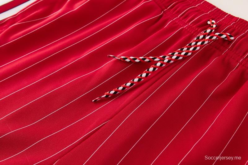 26/27  قميص مانشستر يونايتد الأحمر بأكمام قصيرة + شورت كرة قدم