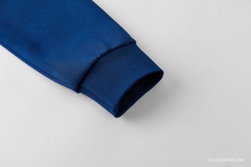 2026  سترة من أديداس باللون الأزرق الملكي بسحاب كامل + بنطال طويل