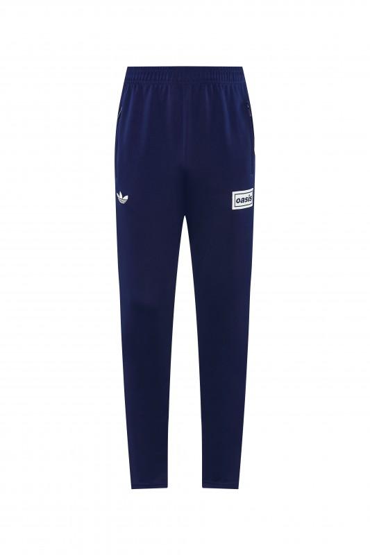 2026 سترة أديداس باللون الأزرق الداكن بسحاب كامل + بنطال طويل