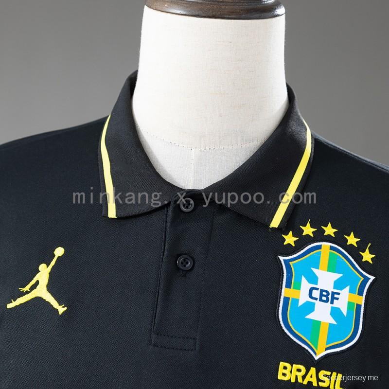 قميص بولو أسود برازيلي 2026