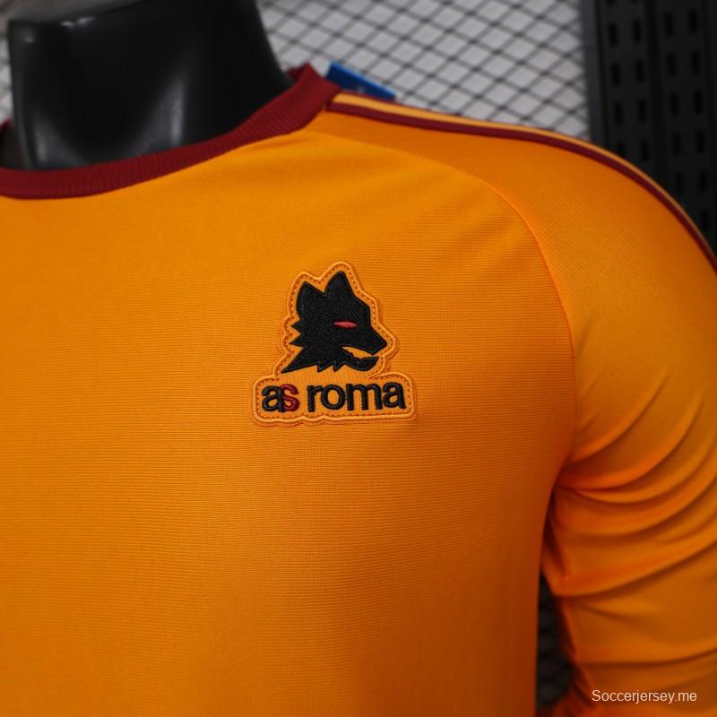 قميص لاعب طويل الأكمام من الإصدار الخاص باللون البرتقالي، طراز 2026، من AS Roma وAdidas Originals