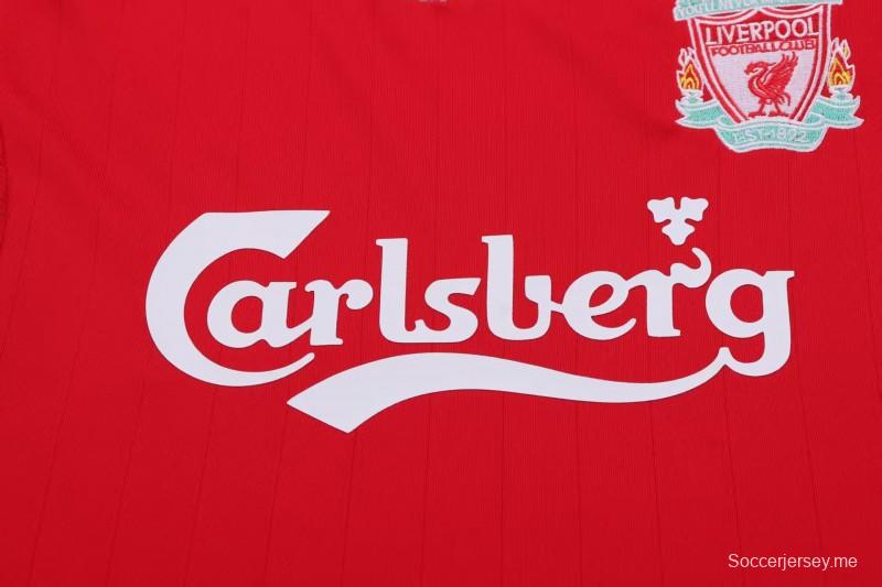 قميص ليفربول الأحمر الرئيسي بنمط ريترو 06/08
