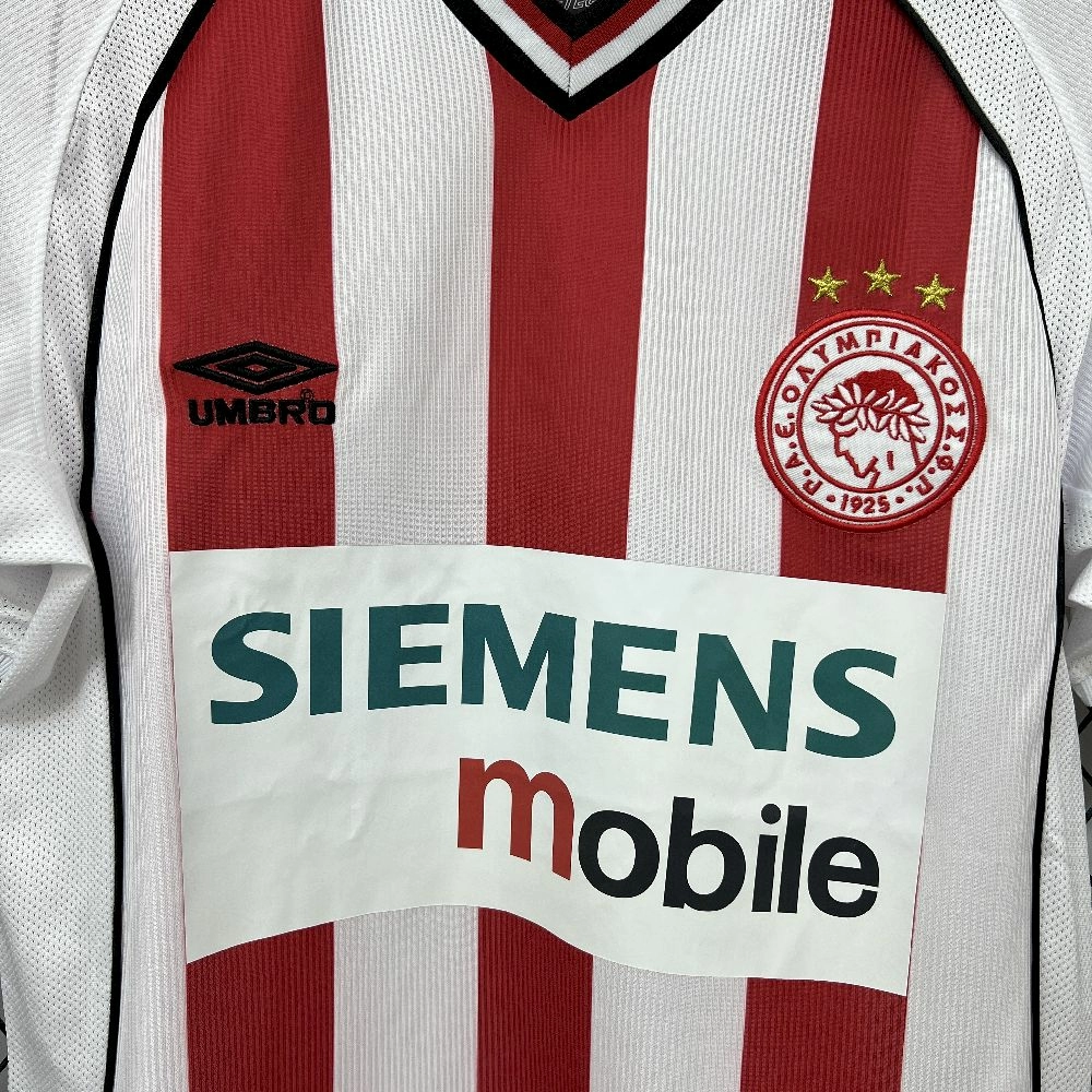 القميص الأساسي لنادي أولمبياكوس أولمبياكوس لكرة القدم 2001/2002 ريترو