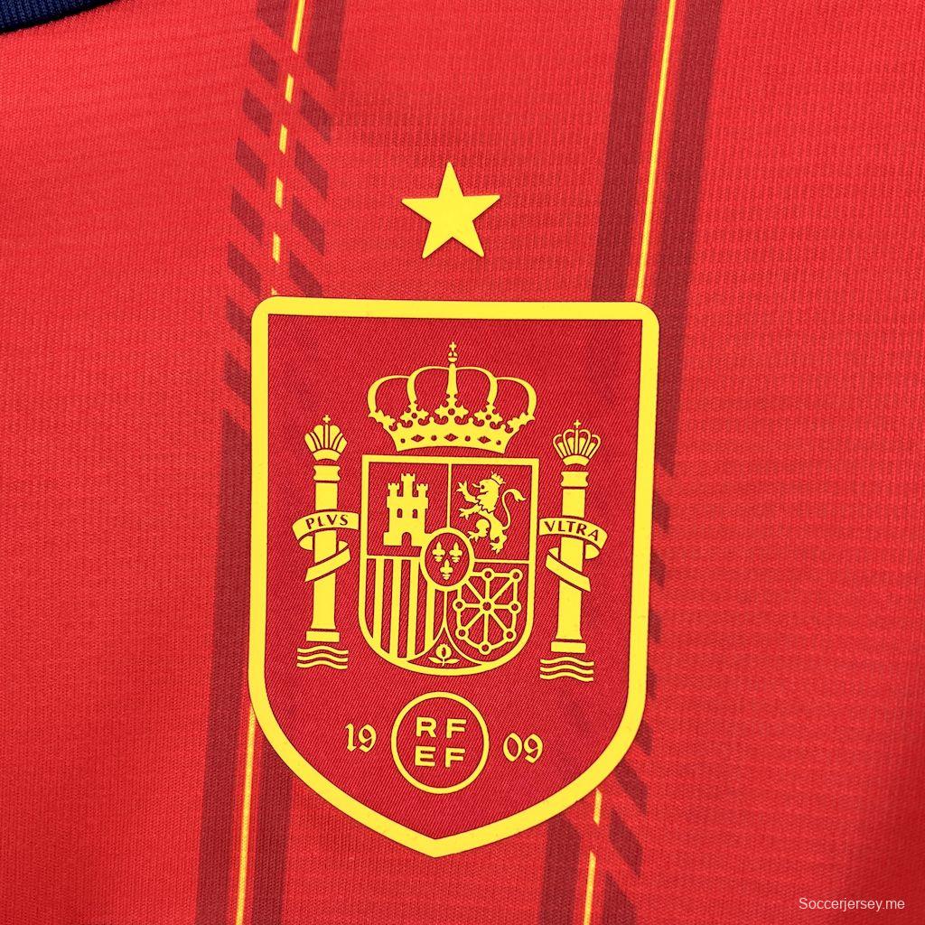 2026 قميص منتخب إسبانيا للرجال بأكمام طويلة الأكمام للرجال في كأس العالم 2026 إسبانيا