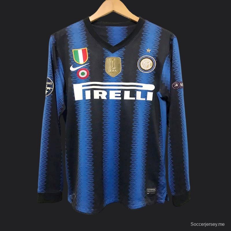 قميص ريترو 10/11 انتر ميلان الإيطالي بأكمام طويلة
