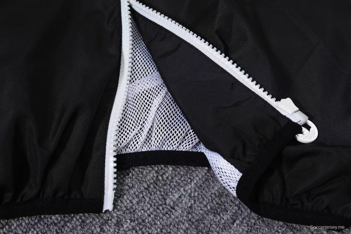 2024 ألمانيا 2024 سترة واقية من الرياح أبيض/أسود
