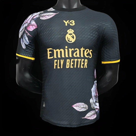 إصدار اللاعب 2024 ريال مدريد × Y3 قميص خاص أسود خاص 2024 ريال مدريد × Y3
