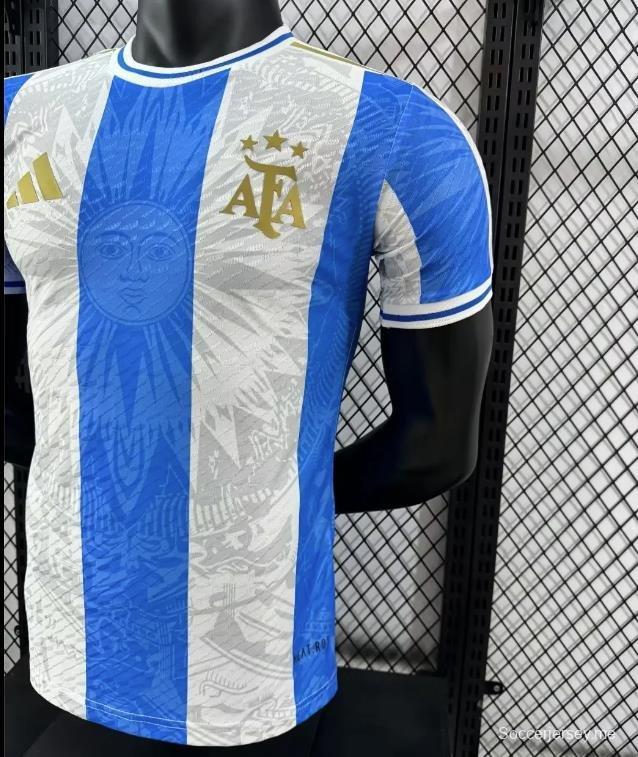نسخة اللاعب 2024 قميص الأرجنتين 2024 أزرق/أبيض نموذجي
