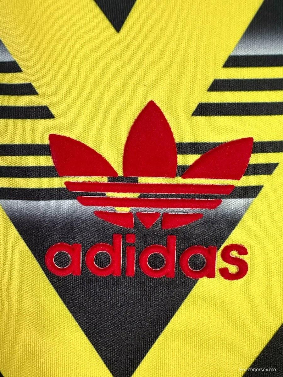 قميص ريترو 91/93 أرسنال ذهاباً وإياباً بأكمام طويلة صفراء اللون