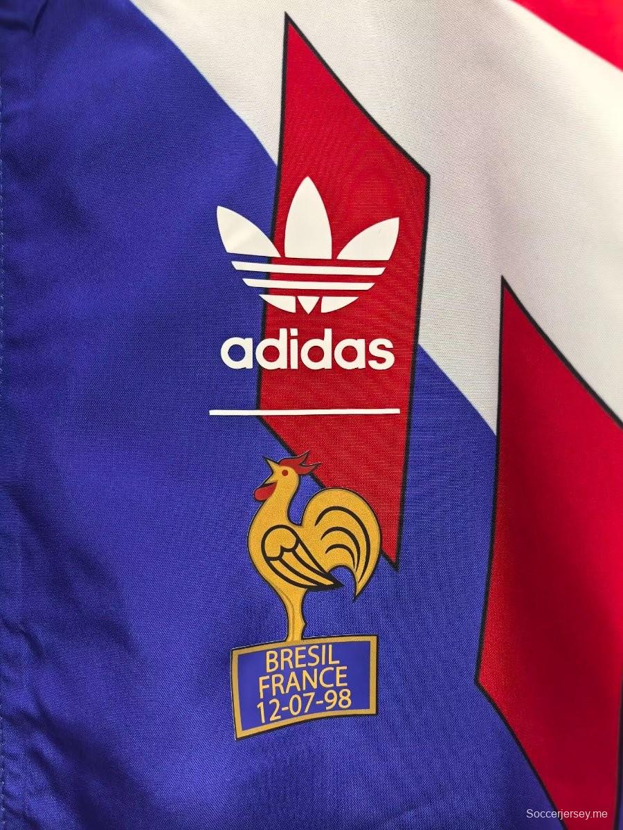 2025 فرنسا 2025 سترة واقية من الرياح عكسية باللون الأزرق/الرمادي