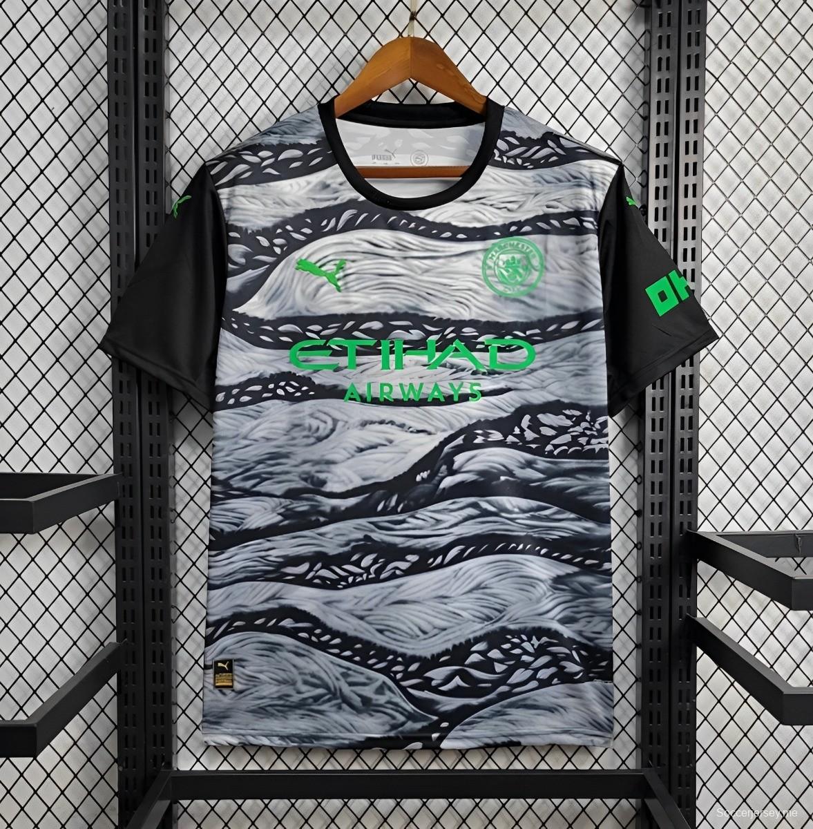 25/26 مانشستر سيتي مانشستر سيتي النسخة التجريبية باللون الرمادي الأسود