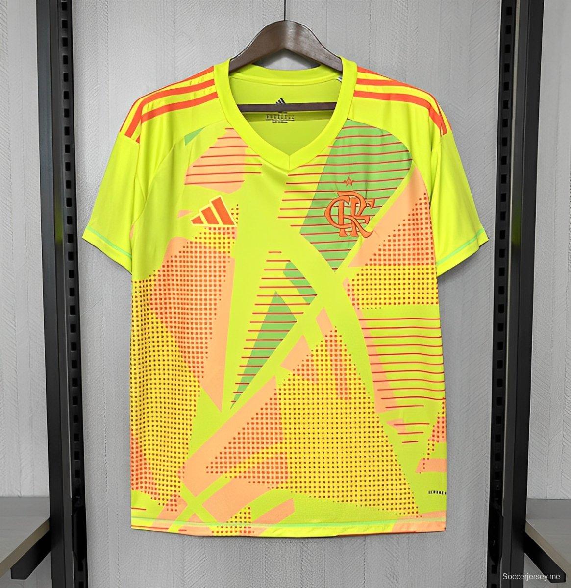 25/26 قميص حارس مرمى فلامنجو فلامنجو أخضر فلوري S-XXXXL