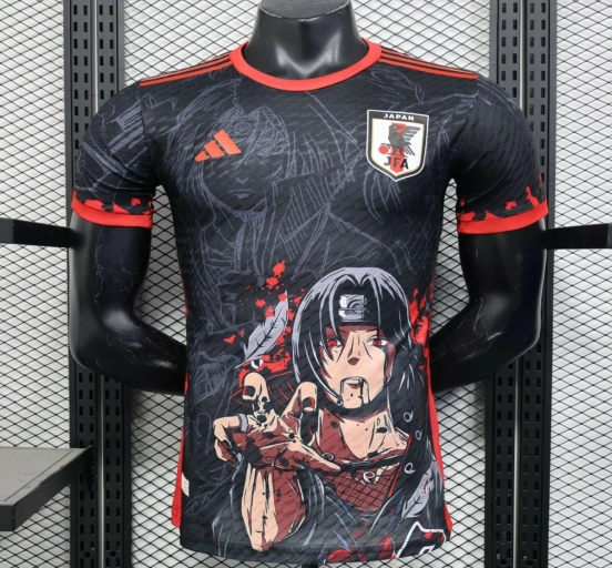 قميص المنتخب الياباني 2025 إصدار اللاعب 2025 أسود بتصميم شخصية أنيمي