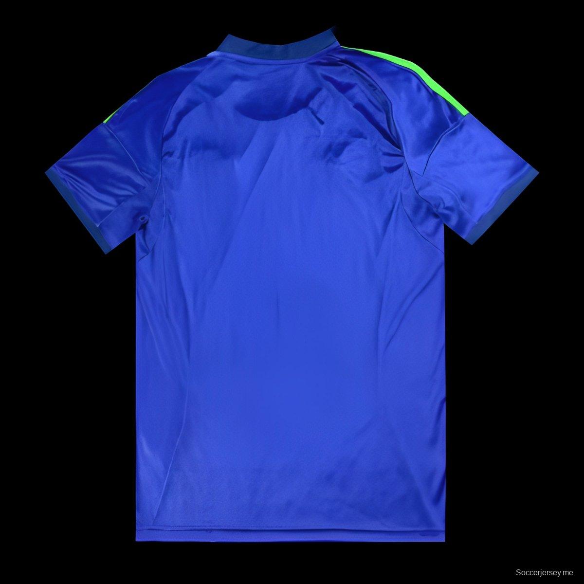 2025 قميص أزرق مكسيكي أزرق بخطوط ثلاثية الألوان