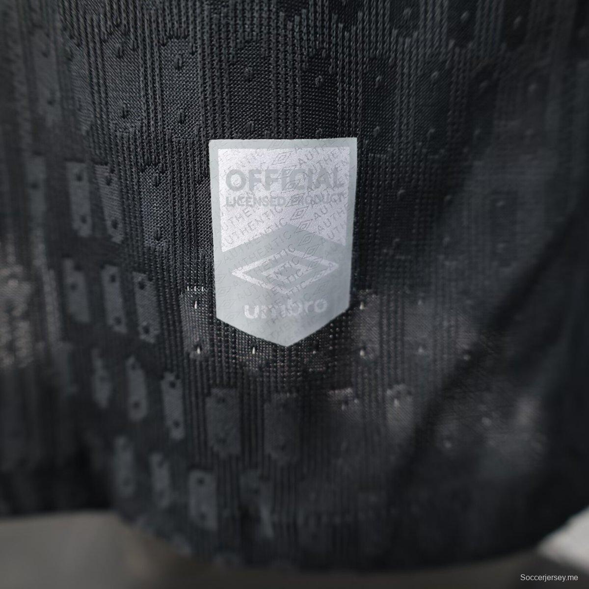 إصدار اللاعب 25/26 قميص نادي سانتوس لكرة القدم أسود بنقشة هندسية