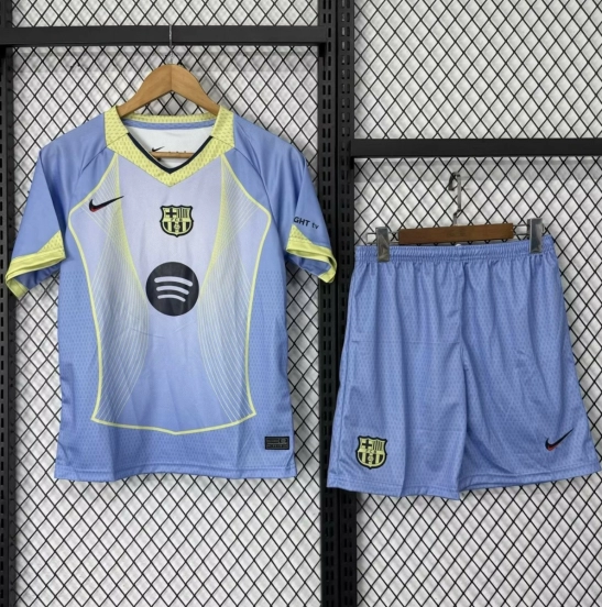 25/26 قميص برشلونة للأطفال أزرق فاتح بنقشة متدرجة اللون