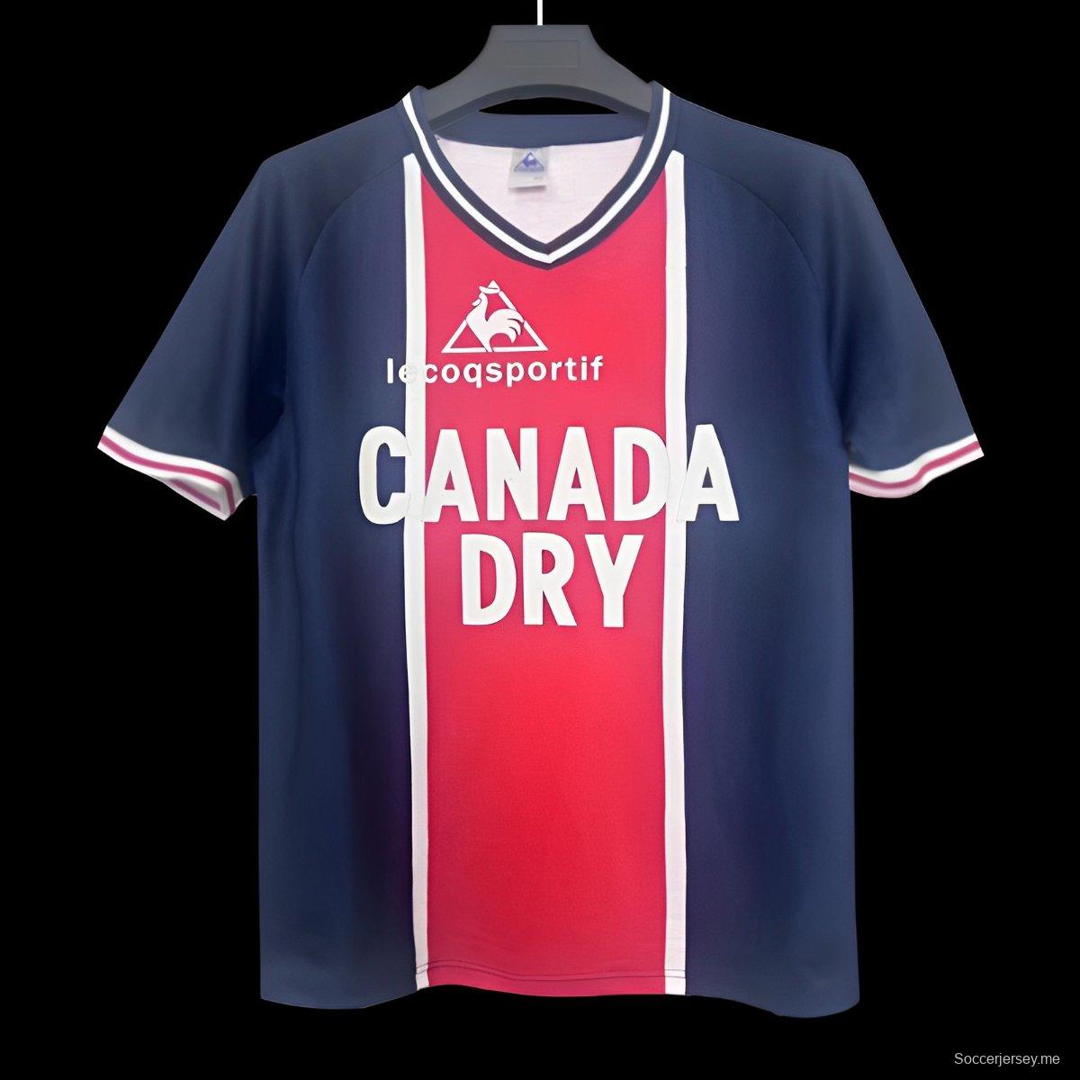 قميص قطني ريترو 74/75 لباريس سان جيرمان مع راعي مخملي