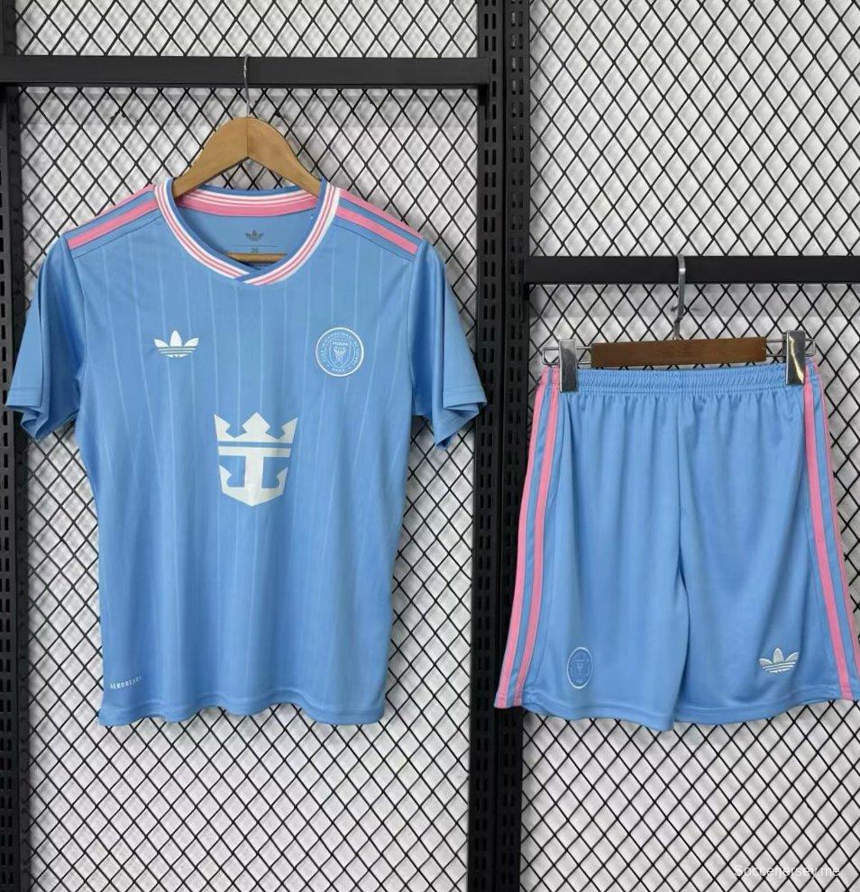 25/26 قميص أزرق اللون أزرق اللون أزرق ميامي الثالث للأطفال