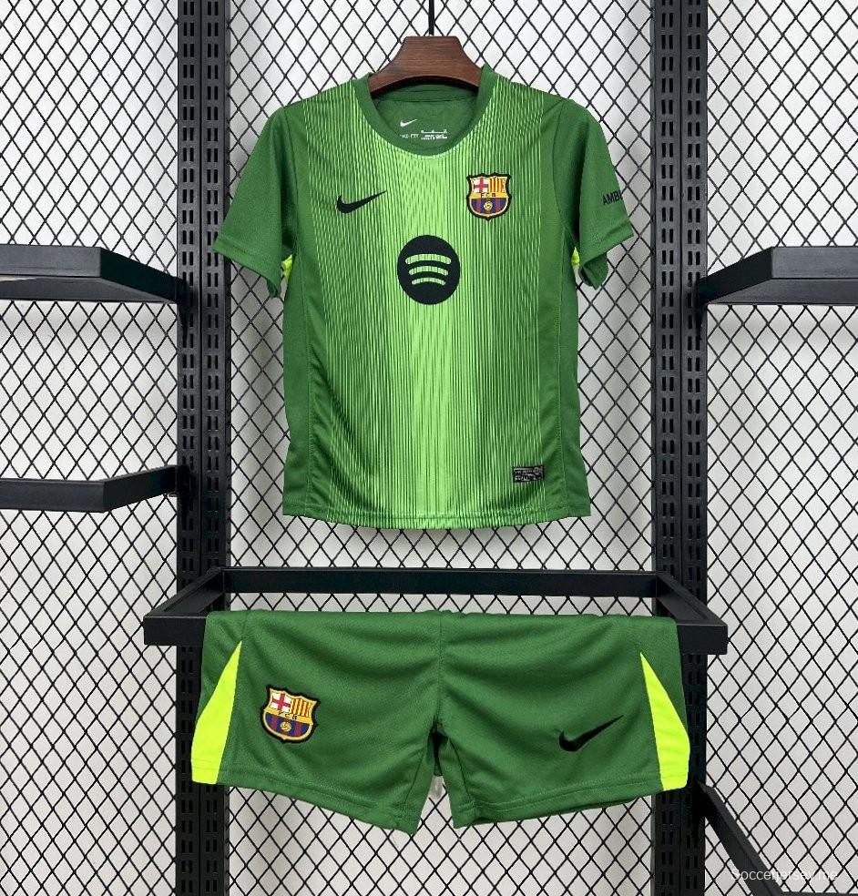 2025/26 كيدز برشلونة حارس مرمى برشلونة أخضر اللون الأخضر