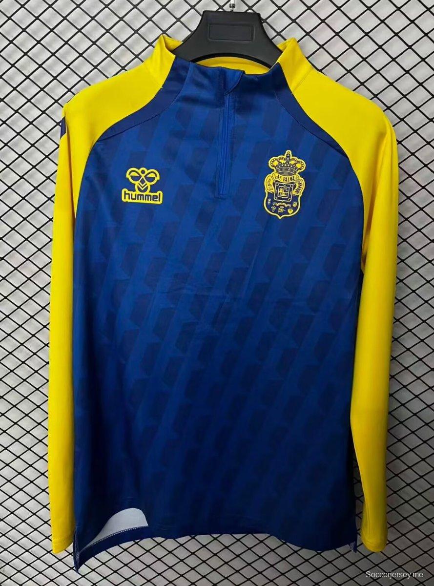 25/26 جاكيت لاس بالماس نصف سحاب أصفر/أزرق 25/26