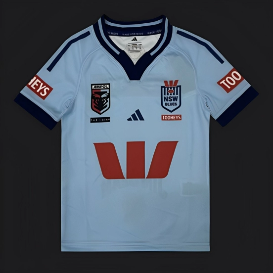 2026 قميص 2026 كيدز نيو ساوث ويلز بلوز أزرق سماوي بحواف كحلية