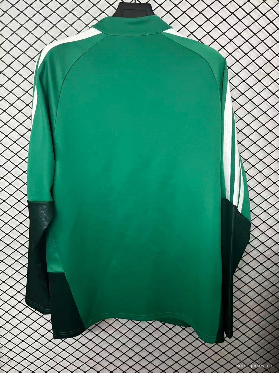 2026 جاكيت الجزائر أخضر بنصف سحاب أخضر اللون الأخضر