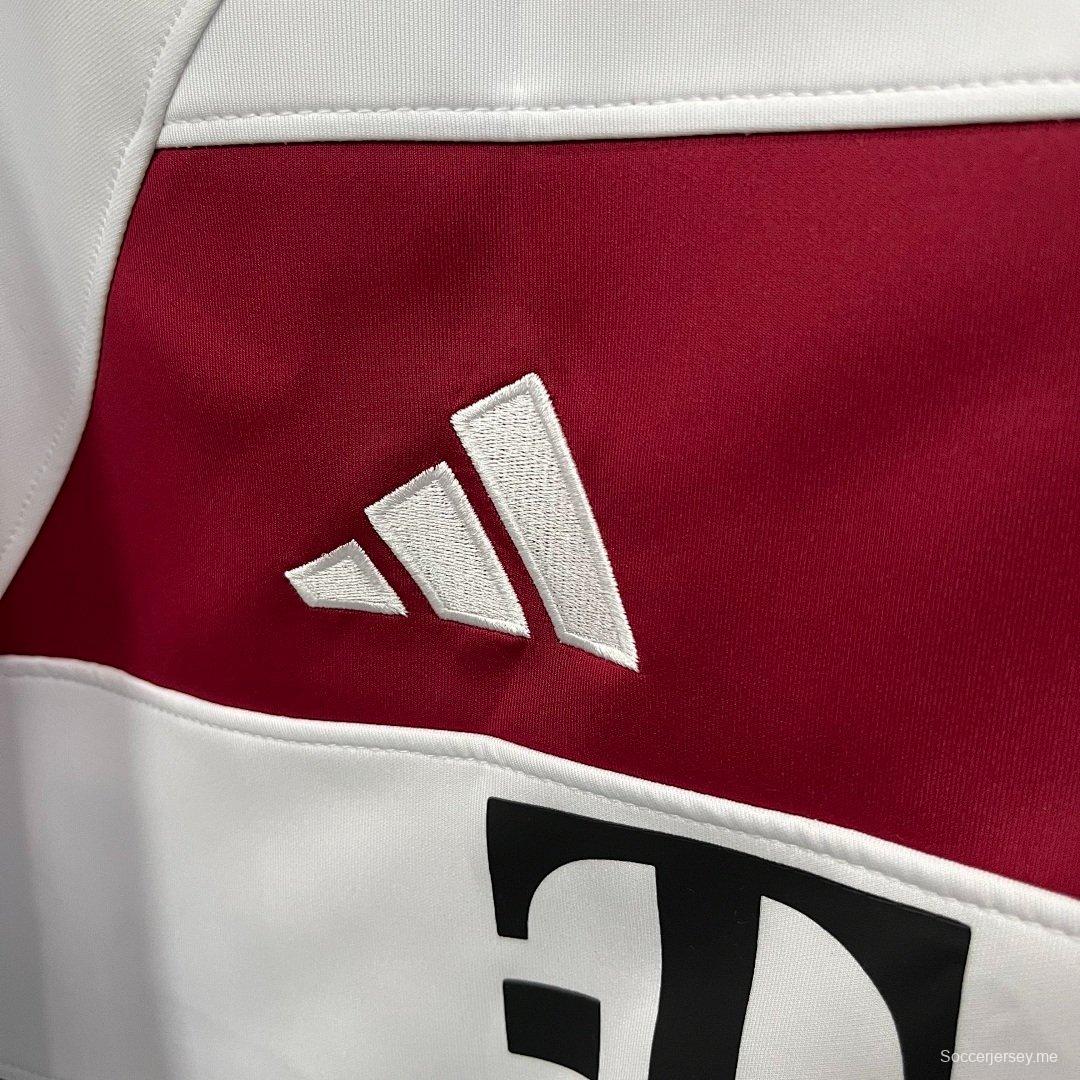 25/26 سويت شيرت بأكمام طويلة من أديداس بايرن ميونيخ - قميص تدريب أبيض كستنائي أخضر ملون