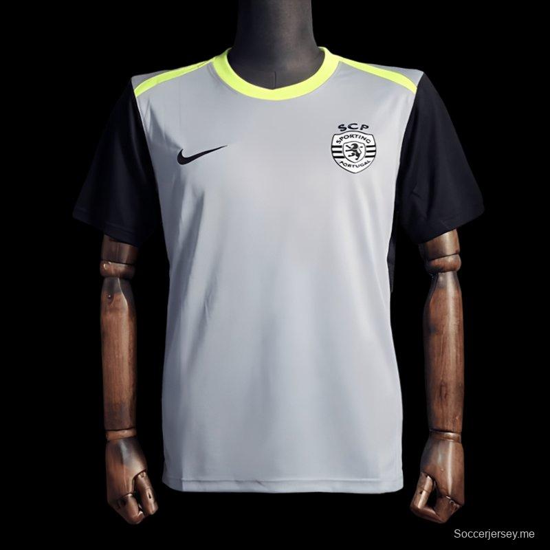 25/26 قميص تدريب سبورتنج لشبونة رمادي