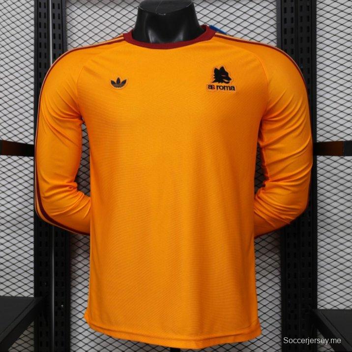 قميص لاعب طويل الأكمام من الإصدار الخاص باللون البرتقالي، طراز 2026، من AS Roma وAdidas Originals