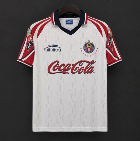قميص أبيض ريترو 98/99 تشيفاس جوادالاخارا خارجي أبيض
