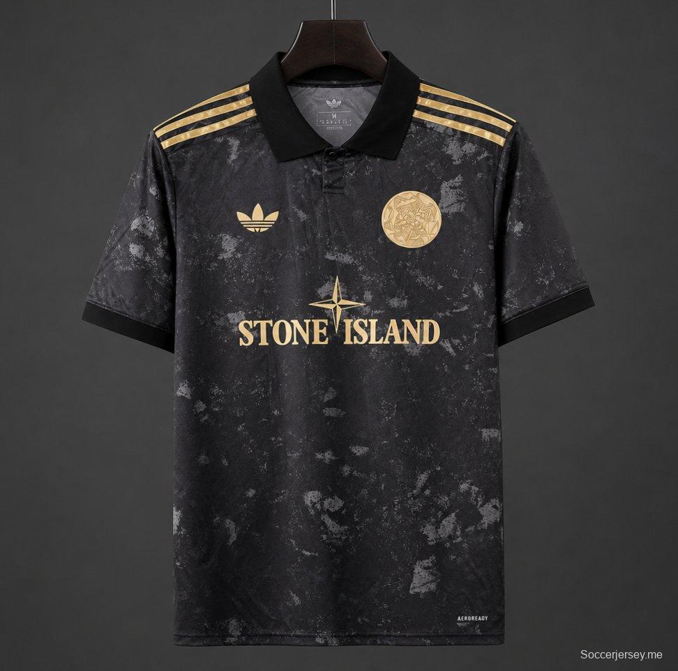 26/27  قميص أسود من Ajax x Stone Island Concept